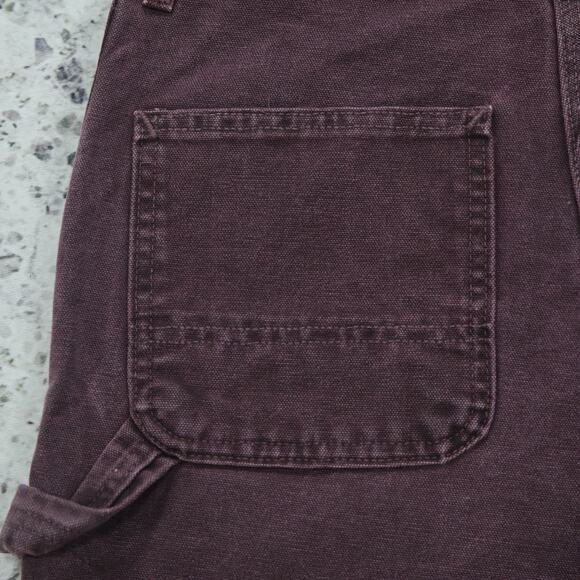 RARE Vintage Carhartt B24 BRG Burgundy Purple Carpenter Shorts 29.5x7.25 - Picture 3 of 13